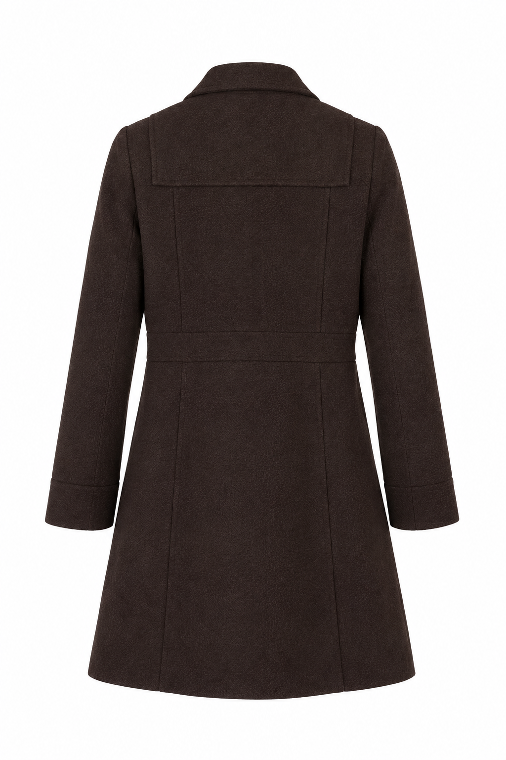 Amichi Chocolate Brown Coat, back view