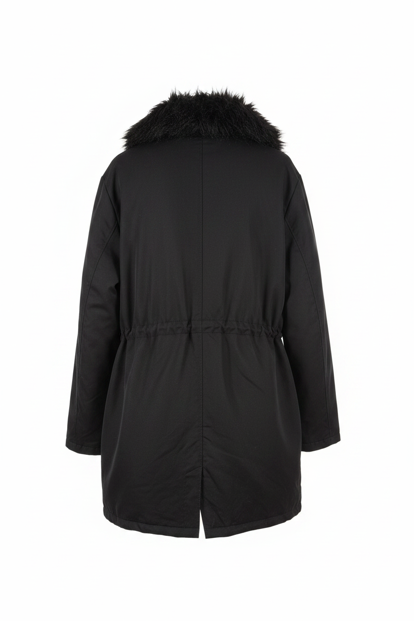 Black Fur Collar Jacket – Back