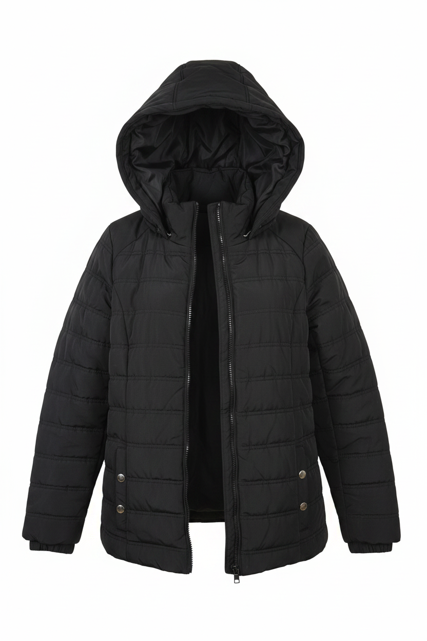 Black Puffer Jacket – Front