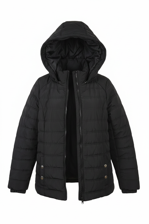 Black Puffer Jacket – Front