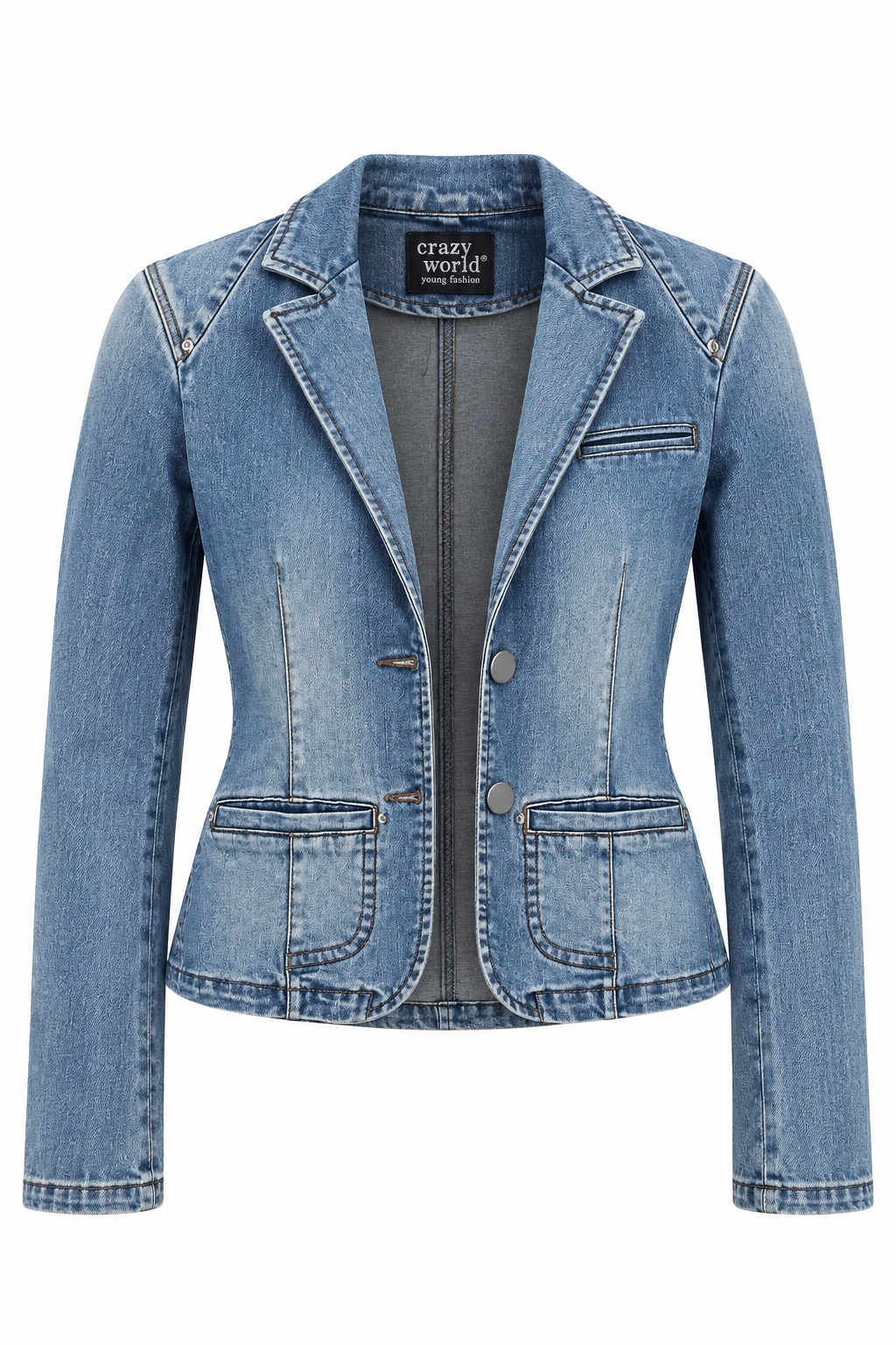 Crazy World Denim Jacket – Front