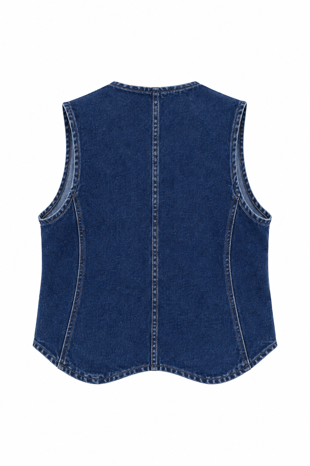 Dark Wash Denim Waistcoat – Back Revised