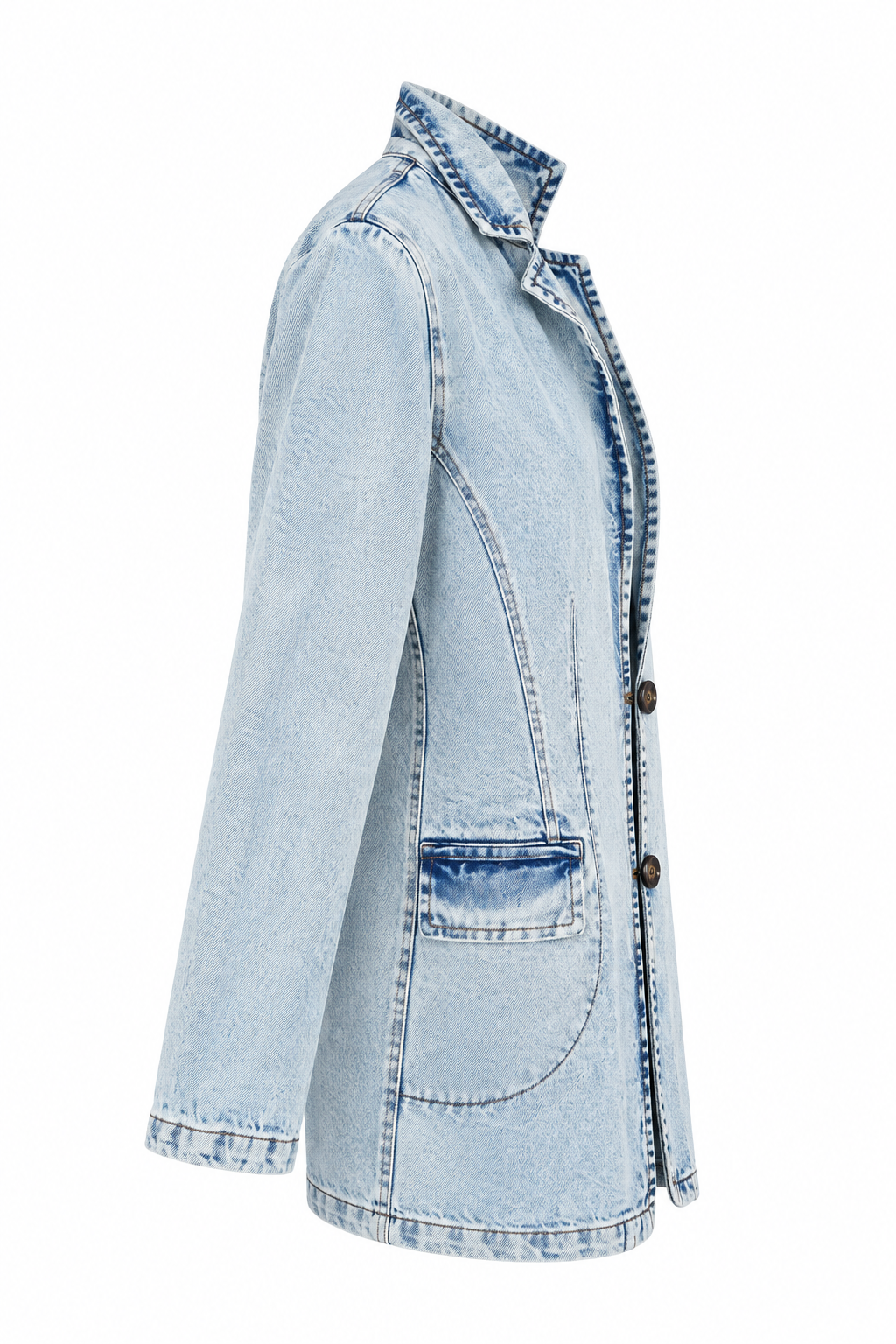 Denim Blazer Jacket – Left Side