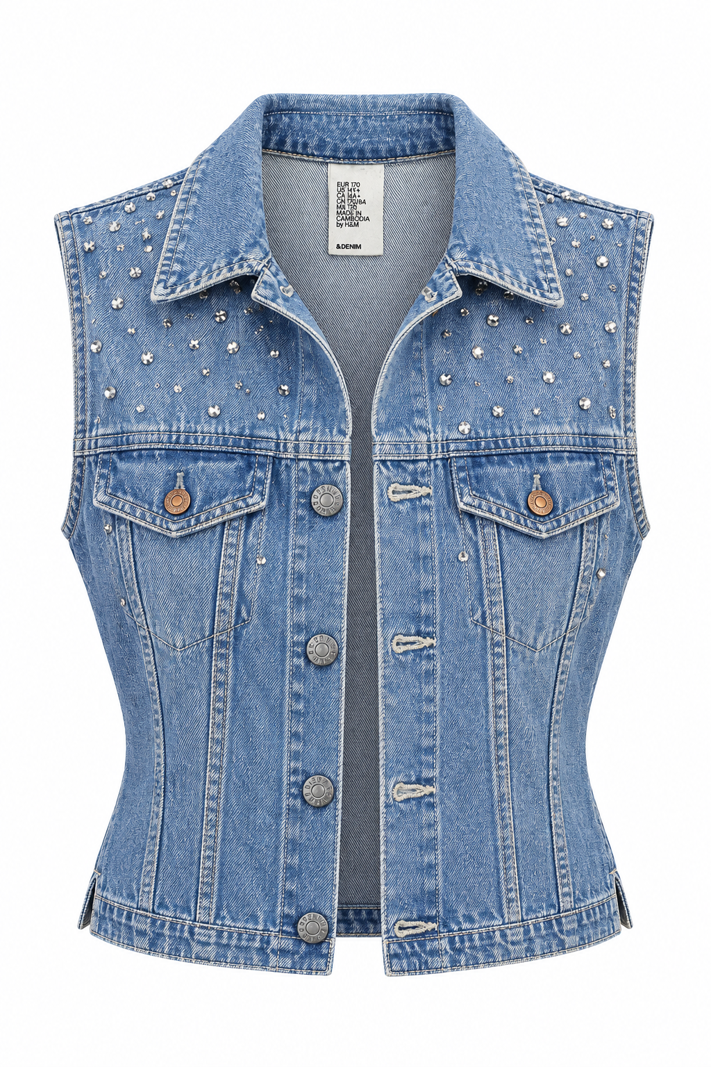 &Denim Vest – Front with Label