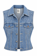 &Denim Vest – Front with Label