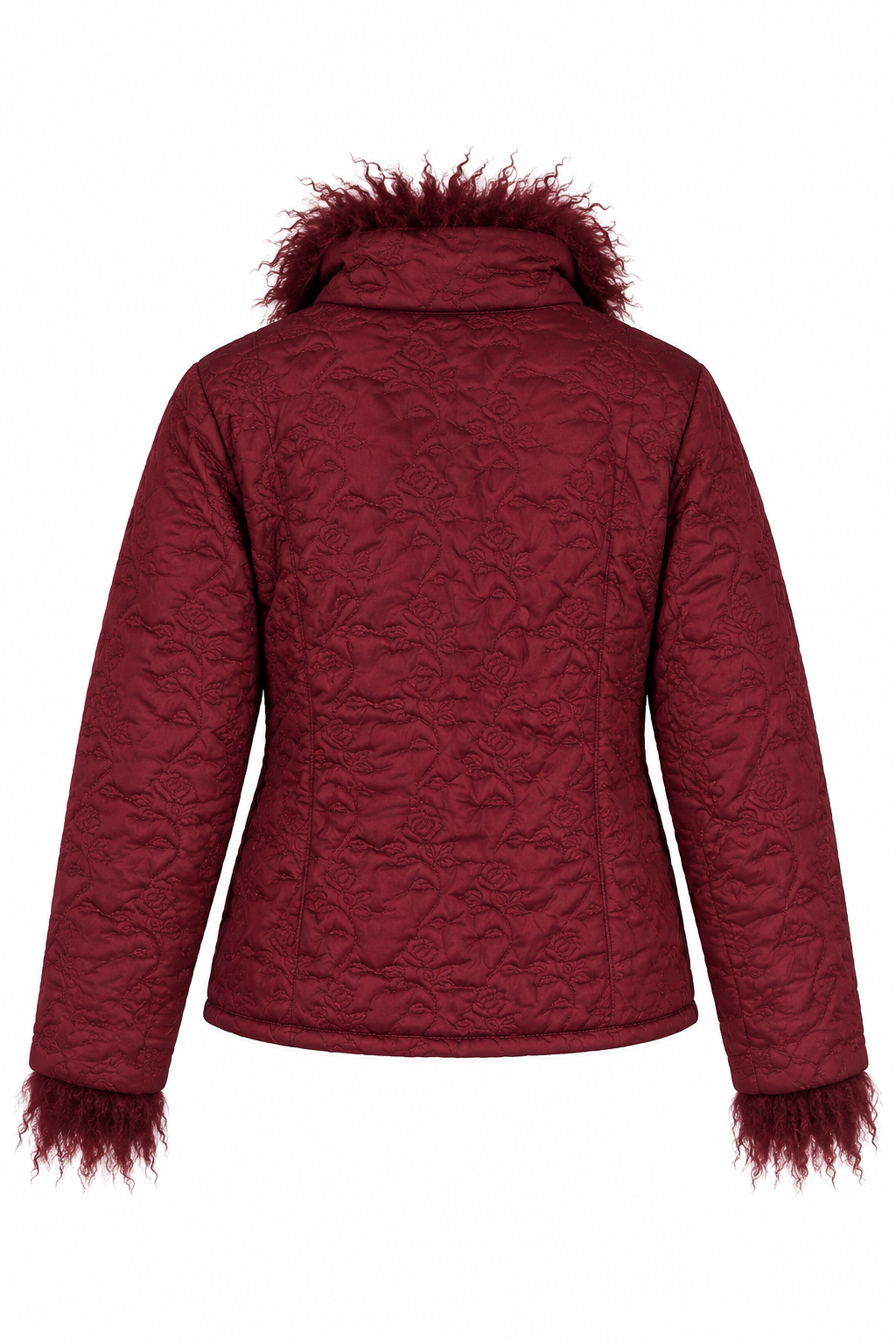 Extreme Maroon Puffer Jacket, back view