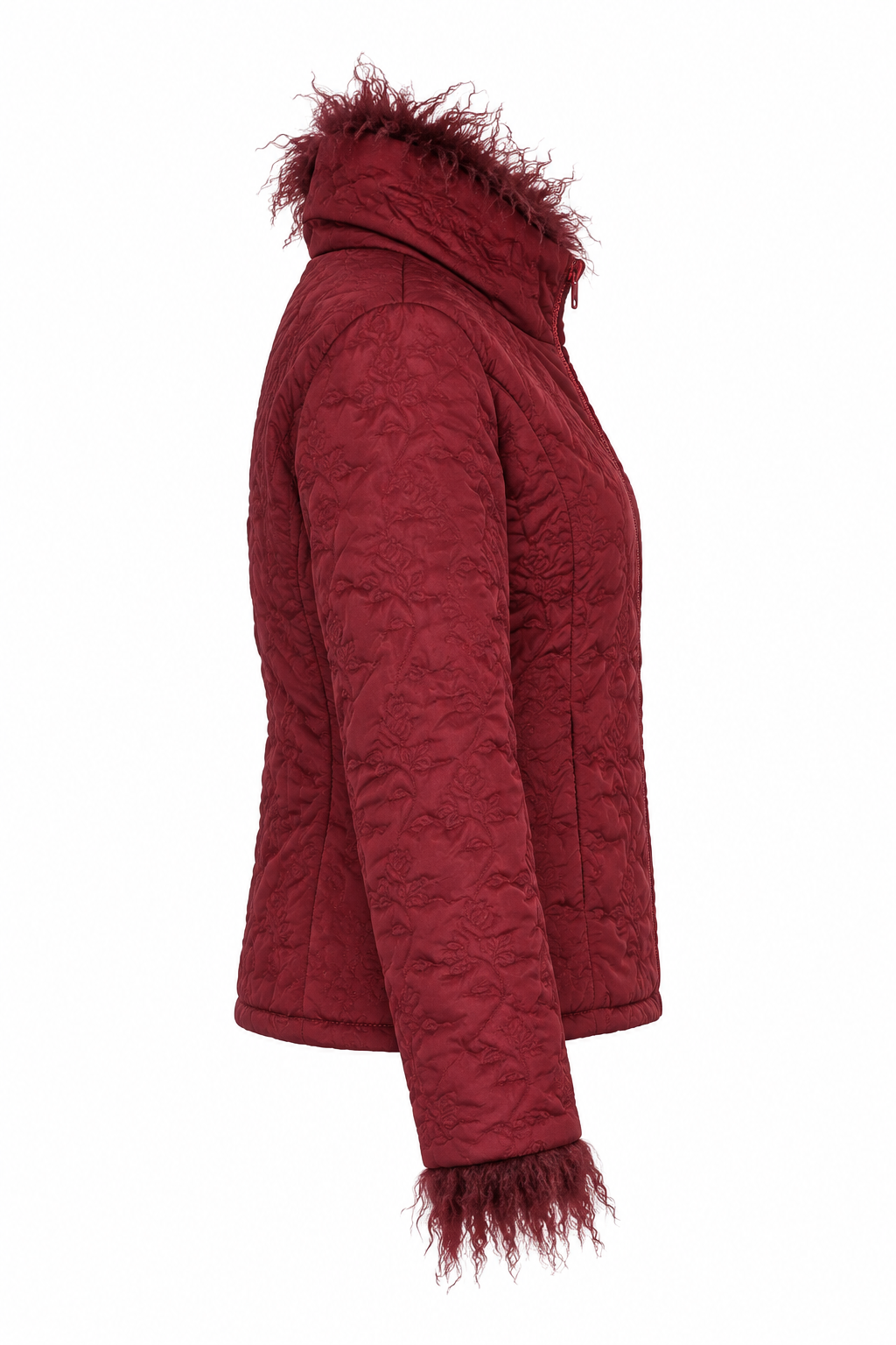 Extreme Maroon Puffer Jacket, right side view