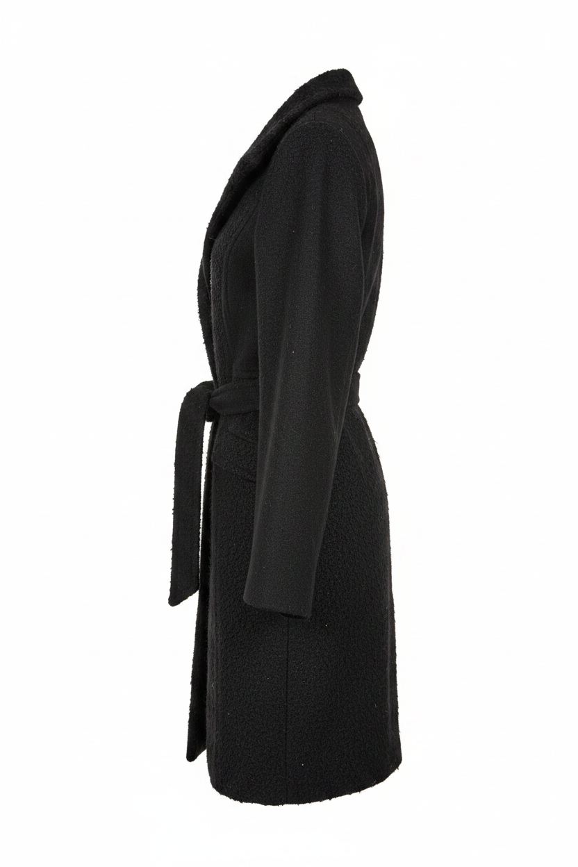 H&M Black Coat – Side Profile