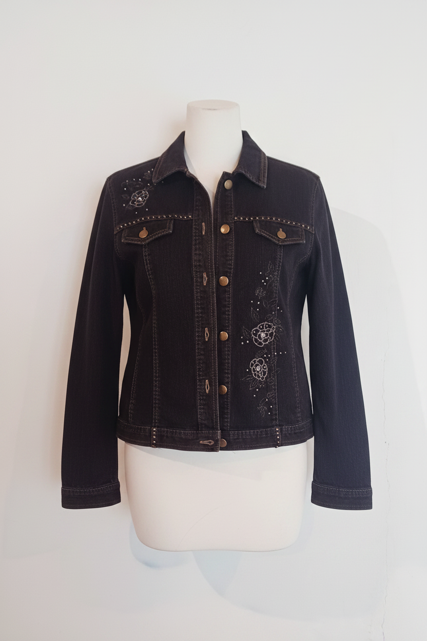 Joy Denim Jacket – Front Ghost Mannequin 1