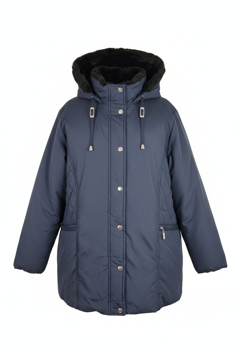 Navy Quilted Jacket – Front