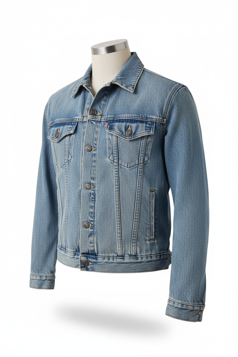 Vintage Wrangler Trucker Denim Jacket – 3/4 Angle